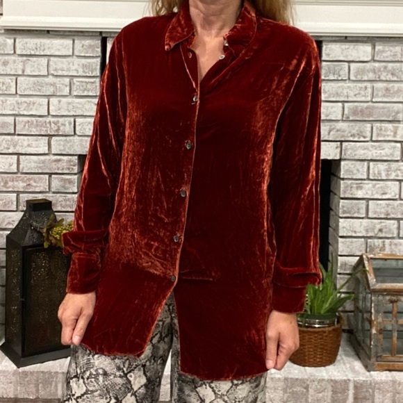 Marks & Spencer Velvet silk blend Top Size 12 - Picture 4 of 7